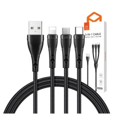 3in1 USB to USB-C / Lightning / Micro USB Cable, Mcdodo CA-6960, 1.2m (Black) 3in1 USB to USB-C / Lightning / Micro USB Cable, Mcdodo CA-6960, 1.2m (Black)