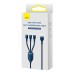 3in1 USB cable Baseus USB 3in1 Baseus Flash Series, USB-C + Micro + Lightning 66W, 1.2m (blue)