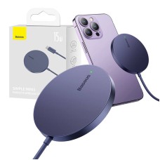 Magnetic Wireless Charger Baseus Simple Mini3 15W (Dusty purple) Magnetic Wireless Charger Baseus Simple Mini3 15W (Dusty purple)