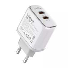 Wall charger LDNIO A2528M 2USB-C for Apple + USB-C - Lightning Cable