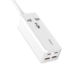 Power strip with 1 AC socket, 2x USB, 2x USB-C LDNIO SC1418, EU/US, 2500W (white) Power strip with 1 AC socket, 2x USB, 2x USB-C LDNIO SC1418, EU/US, 2500W (white)