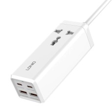 Power strip with 1 AC socket, 2x USB, 2x USB-C LDNIO SC1418, EU/US, 2500W (white) Power strip with 1 AC socket, 2x USB, 2x USB-C LDNIO SC1418, EU/US, 2500W (white)