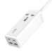 Power strip with 1 AC socket, 2x USB, 2x USB-C LDNIO SC1418, EU/US, 2500W (white)