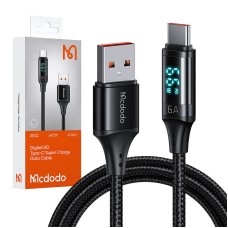 Cable USB to USB-C Mcdodo CA-1080 with display , 66W, 6A, 1.2m (black) Cable USB to USB-C Mcdodo CA-1080 with display , 66W, 6A, 1.2m (black)
