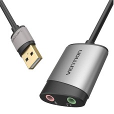 External USB Sound Card Vention CDKHB, TRS 3.5mm, 0.15m (gray) External USB Sound Card Vention CDKHB, TRS 3.5mm, 0.15m (gray)