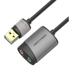 External USB Sound Card Vention CDKHB, TRS 3.5mm, 0.15m (gray) External USB Sound Card Vention CDKHB, TRS 3.5mm, 0.15m (gray)