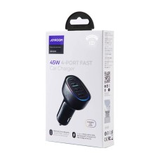 Car charger Joyroom JR-CL09, 4-port, 1x USB-C PD, 1x QC3.0 USB, 2x USB (black) Car charger Joyroom JR-CL09, 4-port, 1x USB-C PD, 1x QC3.0 USB, 2x USB (black)