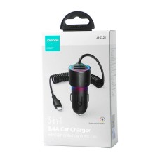 Car charger Joyroom JR-CL25, 2x USB + Lightning cable (black)