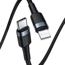 Baseus Cafule Cable Type-C to iP PD 18W 1m Gray+Black Baseus Cafule Cable Type-C to iP PD 18W 1m Gray+Black