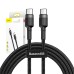 Baseus Cafule PD2.0 60W flash charging USB For Type-C cable (20V 3A) 2m Gray+Black