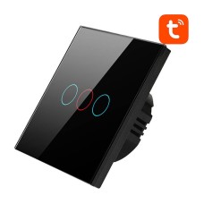 Smart Light Switch WiFi Avatto TS02-EU-B3 3 Way TUYA (black) Smart Light Switch WiFi Avatto TS02-EU-B3 3 Way TUYA (black)