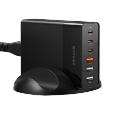 Wall charger Blitzwolf BW-S25, 75W, 3x USB + 3x USB-C (black) Wall charger Blitzwolf BW-S25, 75W, 3x USB + 3x USB-C (black)