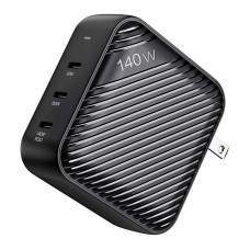 Wall charger INVZI GanHub 3x USB-C, 140W, EU/UK/AU/US (black) Wall charger INVZI GanHub 3x USB-C, 140W, EU/UK/AU/US (black)