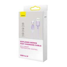 Fast Charging cable Baseus USB-A to Lightning Explorer Series 1m 2.4A (purple) Fast Charging cable Baseus USB-A to Lightning Explorer Series 1m 2.4A (purple)