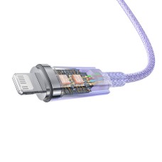 Fast Charging cable Baseus USB-C to Lightning Explorer Series 1m, 20W (purple)