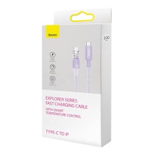 Fast Charging cable Baseus USB-C to Lightning Explorer Series 1m, 20W (purple)