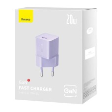Mini wall charger Baseus GaN5 20W (purple) Mini wall charger Baseus GaN5 20W (purple)