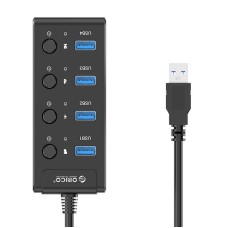 Orico USB 3.0. Hub with switches, 4x USB (black) Orico USB 3.0. Hub with switches, 4x USB (black)