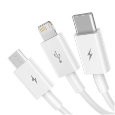 Quick Charge USB to M+L+C Baseus Superior Data 3.5A 1m (White) Quick Charge USB to M+L+C Baseus Superior Data 3.5A 1m (White)