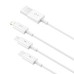 Quick Charge USB to M+L+C Baseus Superior Data 3.5A 0,5m (White)