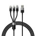 Quick Charge USB to M+L+C Baseus StarSpeed 3.5A 0,6m (Black)