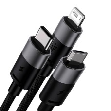 Quick Charge USB to M+L+C Baseus StarSpeed 3.5A 0,6m (Black) Quick Charge USB to M+L+C Baseus StarSpeed 3.5A 0,6m (Black)