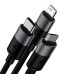 Quick Charge USB to M+L+C Baseus StarSpeed 3.5A 0,6m (Black)