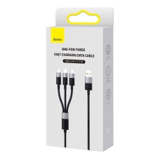 Quick Charge USB to M+L+C Baseus StarSpeed 3.5A 0,6m (Black) Quick Charge USB to M+L+C Baseus StarSpeed 3.5A 0,6m (Black)