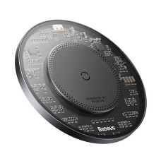 Wireless Qi inductive charger Baseus Simple 2, 15W with USB-C to USB-C cable (black)