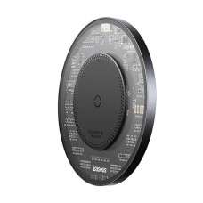 Wireless Qi inductive charger Baseus Simple 2, 15W with USB-C to USB-C cable (black)