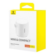Portable Air Pump Baseus PocketGo (White)