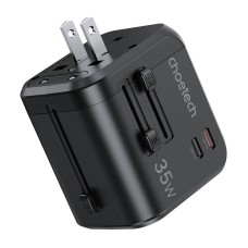 Choetech PD5008 travel charger, 3xUSB-A, 2xUSB-C, GaN, 35W, US/EU/UK/AU (black) Choetech PD5008 travel charger, 3xUSB-A, 2xUSB-C, GaN, 35W, US/EU/UK/AU (black)