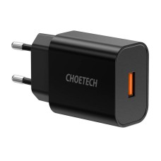 Wall Charger Choetech 18W USB-A (black) Wall Charger Choetech 18W USB-A (black)