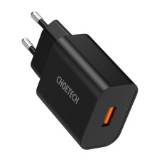 Wall Charger Choetech 18W USB-A (black) Wall Charger Choetech 18W USB-A (black)
