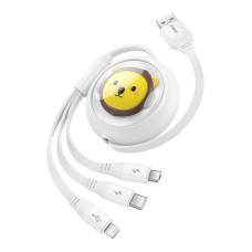 Charging Cable 3w1 Baseus USB to USB-C, USB-M, Lightning 3,5A, 1,1m (White) Charging Cable 3w1 Baseus USB to USB-C, USB-M, Lightning 3,5A, 1,1m (White)