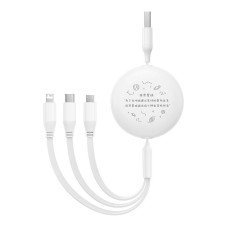 Charging Cable 3w1 Baseus USB to USB-C, USB-M, Lightning 3,5A, 1,1m (White) Charging Cable 3w1 Baseus USB to USB-C, USB-M, Lightning 3,5A, 1,1m (White)
