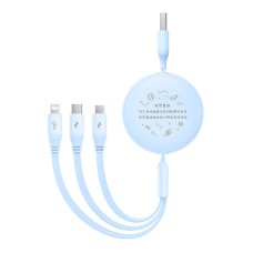 Charging Cable 3w1 Baseus USB to USB-C, USB-M, Lightning 3,5A, 1,1m (blue)