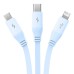 Charging Cable 3w1 Baseus USB to USB-C, USB-M, Lightning 3,5A, 1,1m (blue)