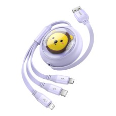 Charging Cable 3w1 Baseus USB to USB-C, USB-M, Lightning 3,5A, 1,1m (purple) Charging Cable 3w1 Baseus USB to USB-C, USB-M, Lightning 3,5A, 1,1m (purple)