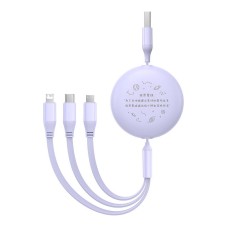 Charging Cable 3w1 Baseus USB to USB-C, USB-M, Lightning 3,5A, 1,1m (purple) Charging Cable 3w1 Baseus USB to USB-C, USB-M, Lightning 3,5A, 1,1m (purple)