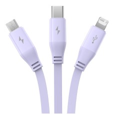 Charging Cable 3w1 Baseus USB to USB-C, USB-M, Lightning 3,5A, 1,1m (purple) Charging Cable 3w1 Baseus USB to USB-C, USB-M, Lightning 3,5A, 1,1m (purple)