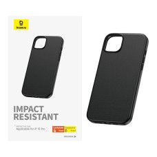 Phone Case for iPhone 15 Pro Baseus Fauxther Series (Black) Phone Case for iPhone 15 Pro Baseus Fauxther Series (Black)