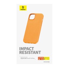 Phone Case for iPhone 15 Plus Baseus Fauxther Series (Orange) Phone Case for iPhone 15 Plus Baseus Fauxther Series (Orange)