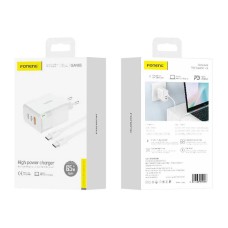 Charger Foneng GAN65 USB-A, 2x USB-C GaN 65W with USB-C cable