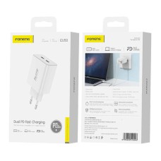 Wall charger Foneng EU50 PD 35W 2x USB-C ports (white) Wall charger Foneng EU50 PD 35W 2x USB-C ports (white)