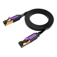 Flat Network Cable UTP CAT7 Vention ICABJ RJ45 Ethernet 10Gbps 5m Black Flat Network Cable UTP CAT7 Vention ICABJ RJ45 Ethernet 10Gbps 5m Black