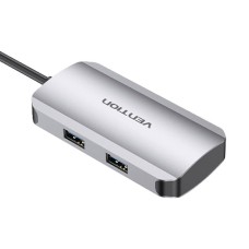 USB-C to USB-C Docking Station, 3x USB3.0, PD 0.15m Vention TNDHB, gray USB-C to USB-C Docking Station, 3x USB3.0, PD 0.15m Vention TNDHB, gray
