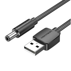 Power Cable USB 2.0 to DC 5.5mm Barrel Jack 5V Vention CEYBF 1m (black) Power Cable USB 2.0 to DC 5.5mm Barrel Jack 5V Vention CEYBF 1m (black)