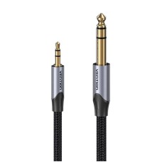 Cable Audio 3.5mm TRS to 6.35mm Vention BAUHH 2m Gray Cable Audio 3.5mm TRS to 6.35mm Vention BAUHH 2m Gray