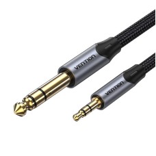 Cable Audio 3.5mm TRS to 6.35mm Vention BAUHJ 5m Gray Cable Audio 3.5mm TRS to 6.35mm Vention BAUHJ 5m Gray